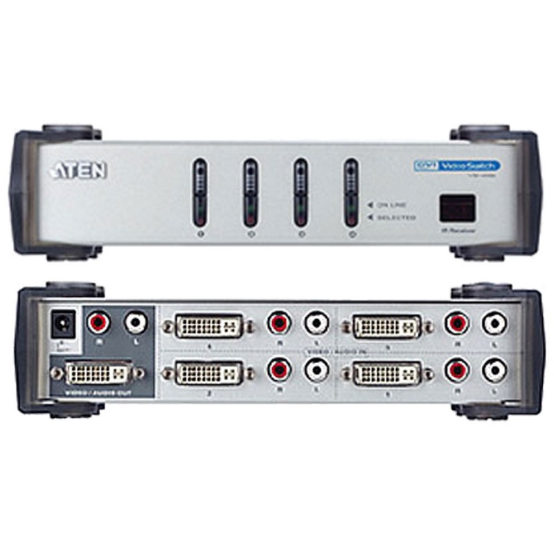 Elektr. DVI-Umschalter 4-fach, ATEN VS-461, DVI + Audio