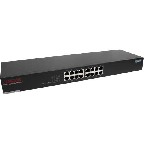 Gigabit Switch, 16Port, Longshine LCS-GS9116-A, 19"-Version, L&uuml;fterlos