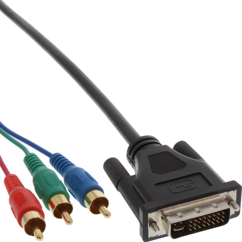 InLine&reg; DVI-I Kabel, 24+5 Stecker 3x Cinch RGB, 2m