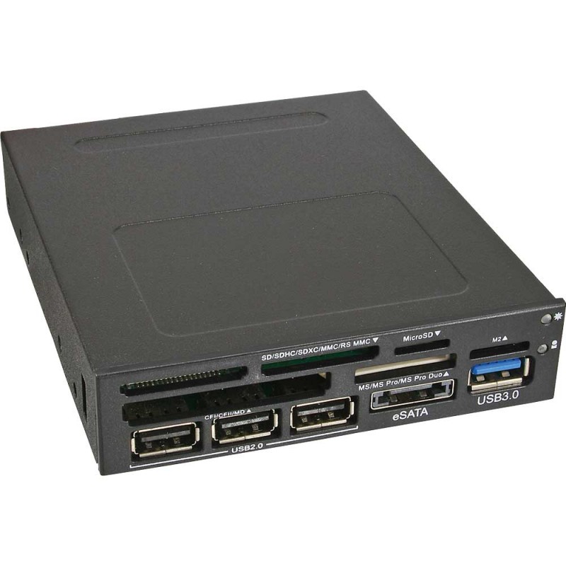 InLine&reg; Frontpanel f&uuml;r den Floppy Schacht, Card Reader, 1x USB 3.0, 1x eSATA, 3x USB 2.0