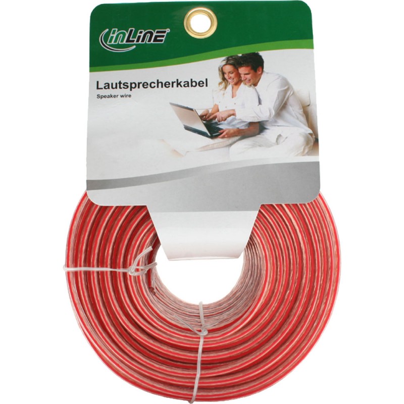 InLine&reg; Lautsprecherkabel, 2x 0,75mm&sup2;, CCA, transparent, 25m