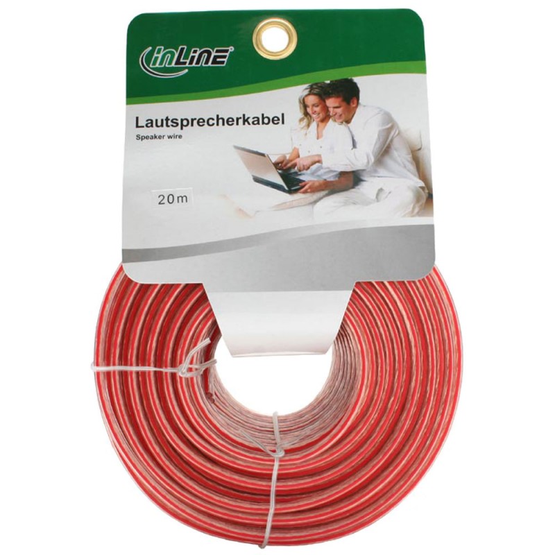 InLine&reg; Lautsprecherkabel, 2x 2,5mm&sup2;, CCA, transparent, 20m