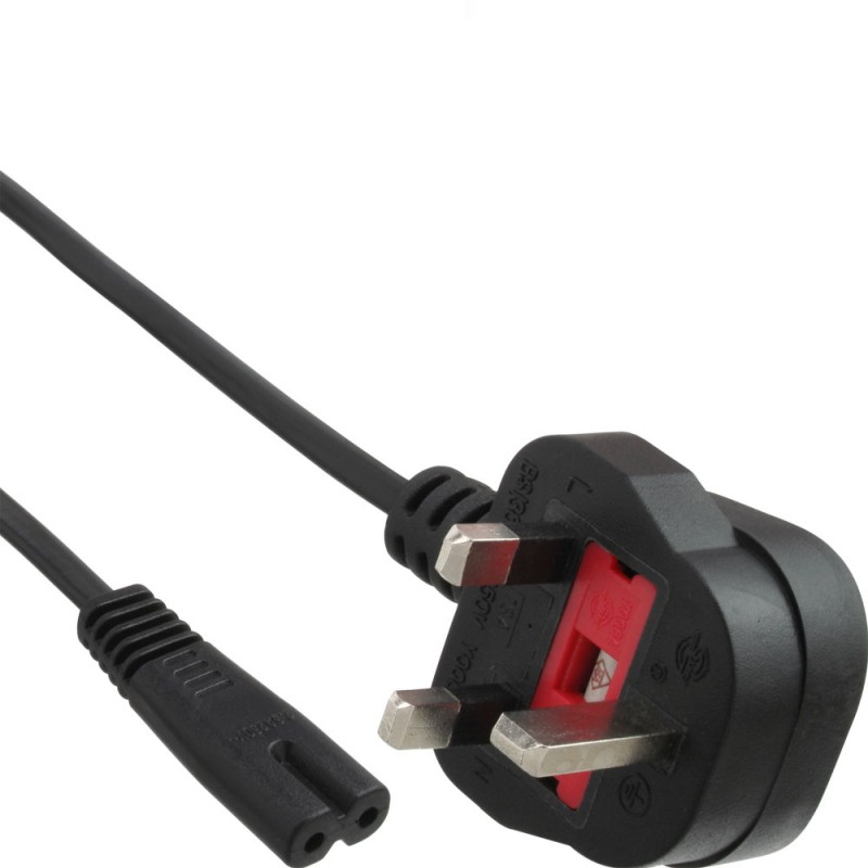 InLine&reg; Netzkabel, Netzstecker England auf Euro 8 Buchse, 1,8m