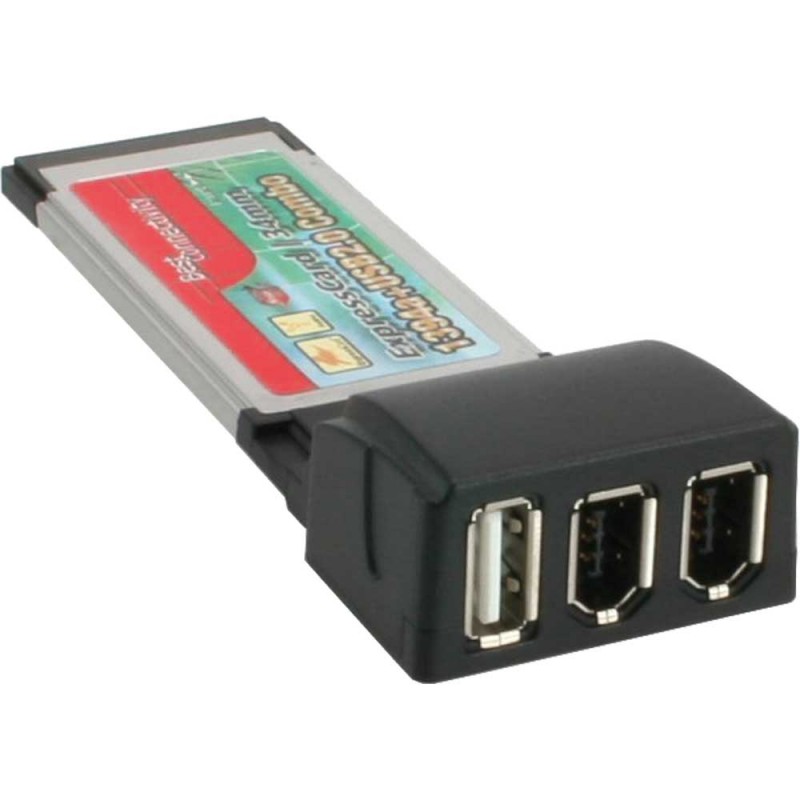 InLine&reg; PCMCIA Express Card, 2-Port FireWire + 1-Port USB 2.0