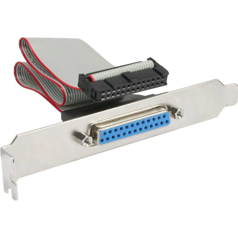 InLine&reg; Slotblech Parallel, mit 25pol Sub D Buchse an 26-pol Buchsenleiste, 0,34m, bulk