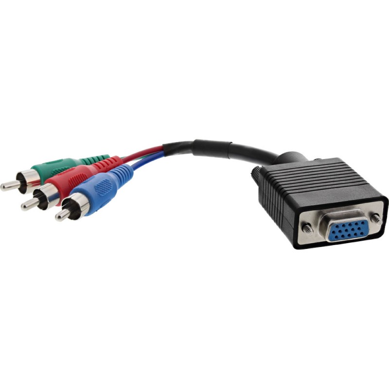 InLine&reg; VGA RGB Adapter Kabel, VGA Buchse an 3x Cinch Stecker, 15cm