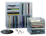 CD-W�rfel, f�r 9 CDs / 4 Doppel-CDs, transparent, BECO 421.01