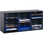 Holzregal f�r 33 Blu-Ray Boxen, mit Federmechanik, schwarz, Display-Karton   , BECO, 733.10