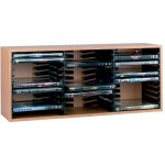 Holzregal f�r 33 DVDs, mit Federmechanik, buche, Display-Karton   , BECO, 733.02