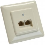 InLine� ISDN Anschlu�dose, 2x RJ45 Buchse,...