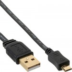 InLine� Micro-USB 2.0 Flachkabel, USB-A Stecker an...