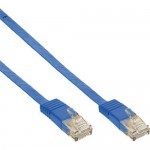 InLine� Patchkabel flach, U/UTP, Cat.6, blau, 0,5m