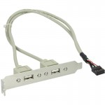 InLine� Slotblech USB 2.0, 2x USB Buchse auf 1x 10pol...