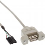 InLine� USB 2.0 Anschlusskabel, Einbaubuchse A auf...