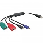 InLine� USB 2.0 Kabel-Hub 4-Port, schwarz, ohne...