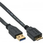 InLine� USB 3.0 Flachkabel, A an Micro B, schwarz, 2m