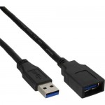 InLine� USB 3.0 Kabel, A Stecker / Buchse, schwarz, 2,5m
