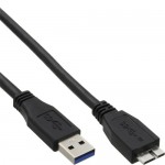 InLine� USB 3.0 Kabel, A an Micro B, schwarz, 2,5m