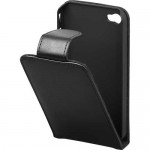 Ledertasche/Cover kompatibel zu iPhone 4/4S, schwarz