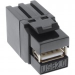 USB 2.0 Snap-In Einsatz, USB A Buchse/Buchse, schwarzes...