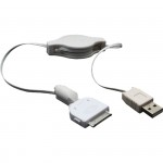 iPod USB Lade- und Datenkabel, aufrollbar, wei�, 0,75m